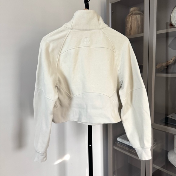 Lululemon Scuba Oversized Half Zip Funnel Neck Bone Neutral Sweatshirt XS S 1/2 - Picture 5 of 8